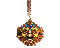 Lord Nrsimhadeva Pendant - New Cloisonne Style - Gold