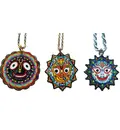 Jagannatha, Baladeva and Lady Subhadra Pendants [Set of 3 Pendants]