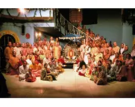 Srila Prabhupada With Disciples in Temple