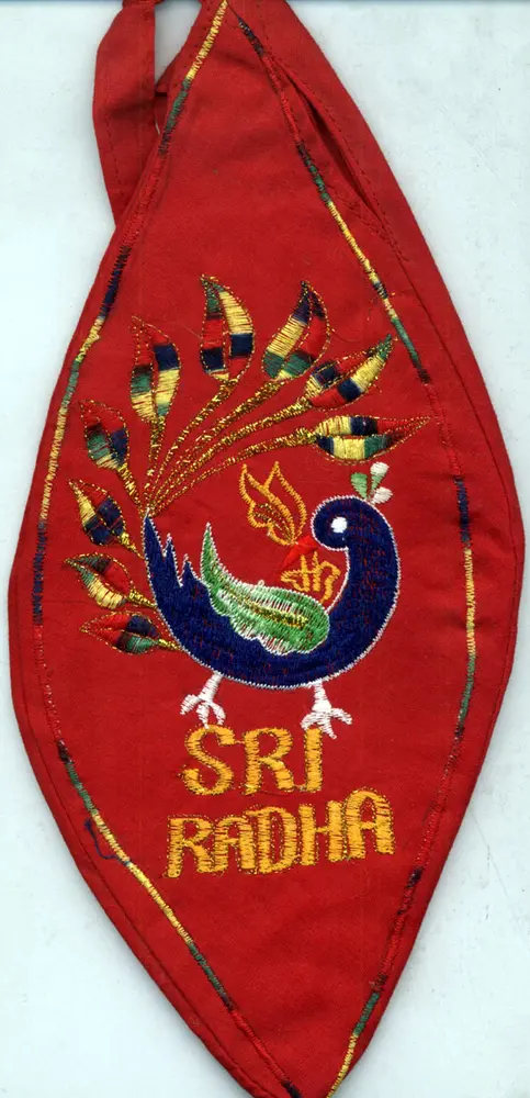 Sri Radha Red Japa Bead Bag (Hand Embroidered)
