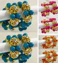 Deity Bracelets -- Colored Pearls and White Diamonds_D320