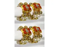 Deity Bracelets -- Colorful Diamonds with Golden White Pearls_TMS26