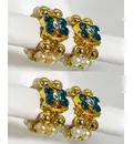 Deity Bracelets -- Colorful Diamonds with Golden White Pearls_TMS26