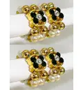 Deity Bracelets -- Colorful Diamonds with Golden White Pearls_TMS26