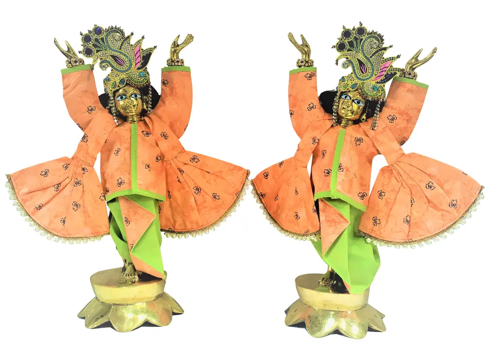 Gaura Nitai Deity Clothes -- Traditional Maple Leaf Design