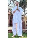 Dhoti Ready-Made With Embroidered Borders - Pure Fine Cotton