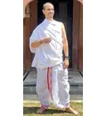 Dhoti Ready-Made With Embroidered Borders - Pure Fine Cotton