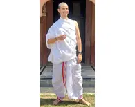 Dhoti Ready-Made With Embroidered Borders - Pure Fine Cotton