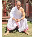 Dhoti Ready-Made With Embroidered Borders - Pure Fine Cotton