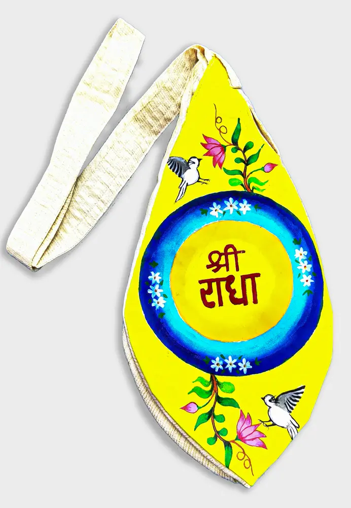 Hand-painted Sri Radha Bead Bag