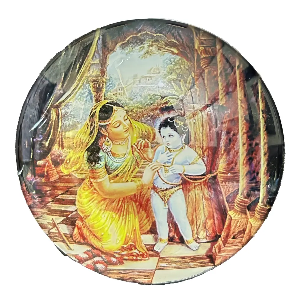 Round Damodar with Mother Yasoda Magnet (2.3\" - 5.3 cm)