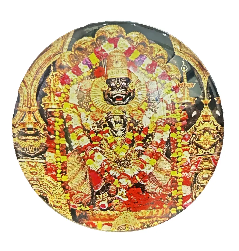 Round Damodar with Mother Yasoda Magnet (2.3\" - 5.3 cm)