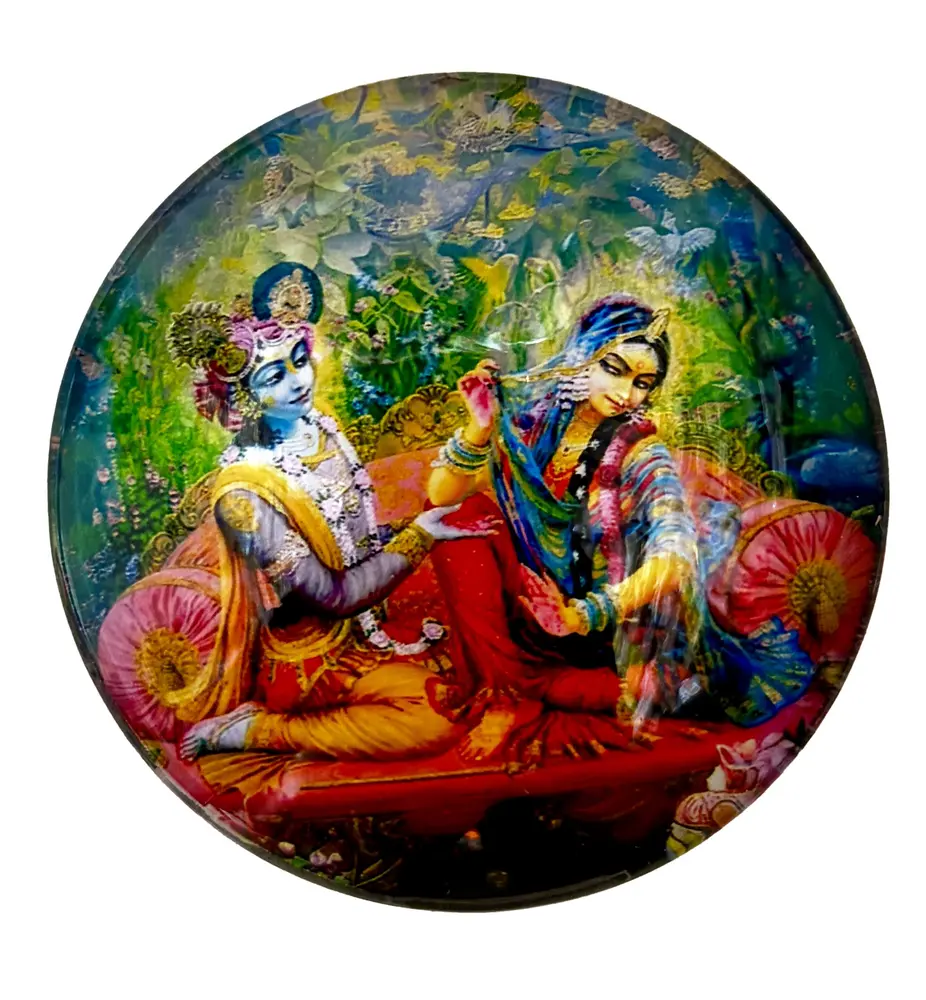 Round Damodar with Mother Yasoda Magnet (2.3\" - 5.3 cm)