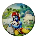 Round Krishna with Cow Magnet (2.3\" - 5.3 cm)