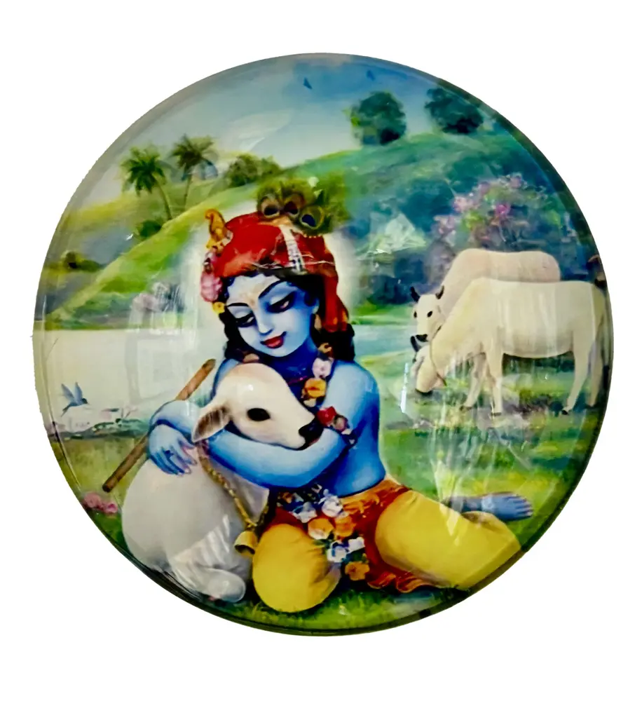 Round Damodar with Mother Yasoda Magnet (2.3\" - 5.3 cm)