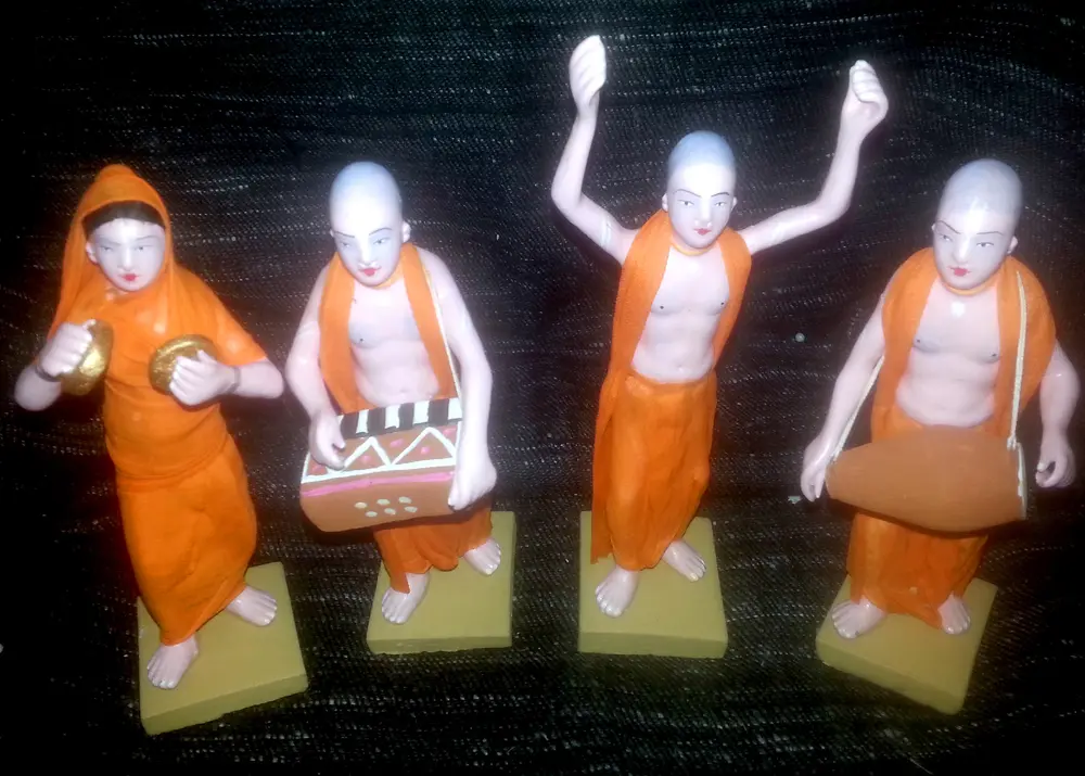 ISKCON Kirtan Party (set of 4, 7\" high)
