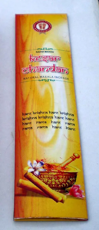 Kesar Chandan Incense -- (Small Pouch 20 Sticks)