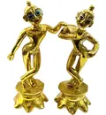 Krishna Balaram Deities Lotus Base (Brass 7\")