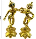Krishna Balaram Deities Lotus Base (Brass 7\")