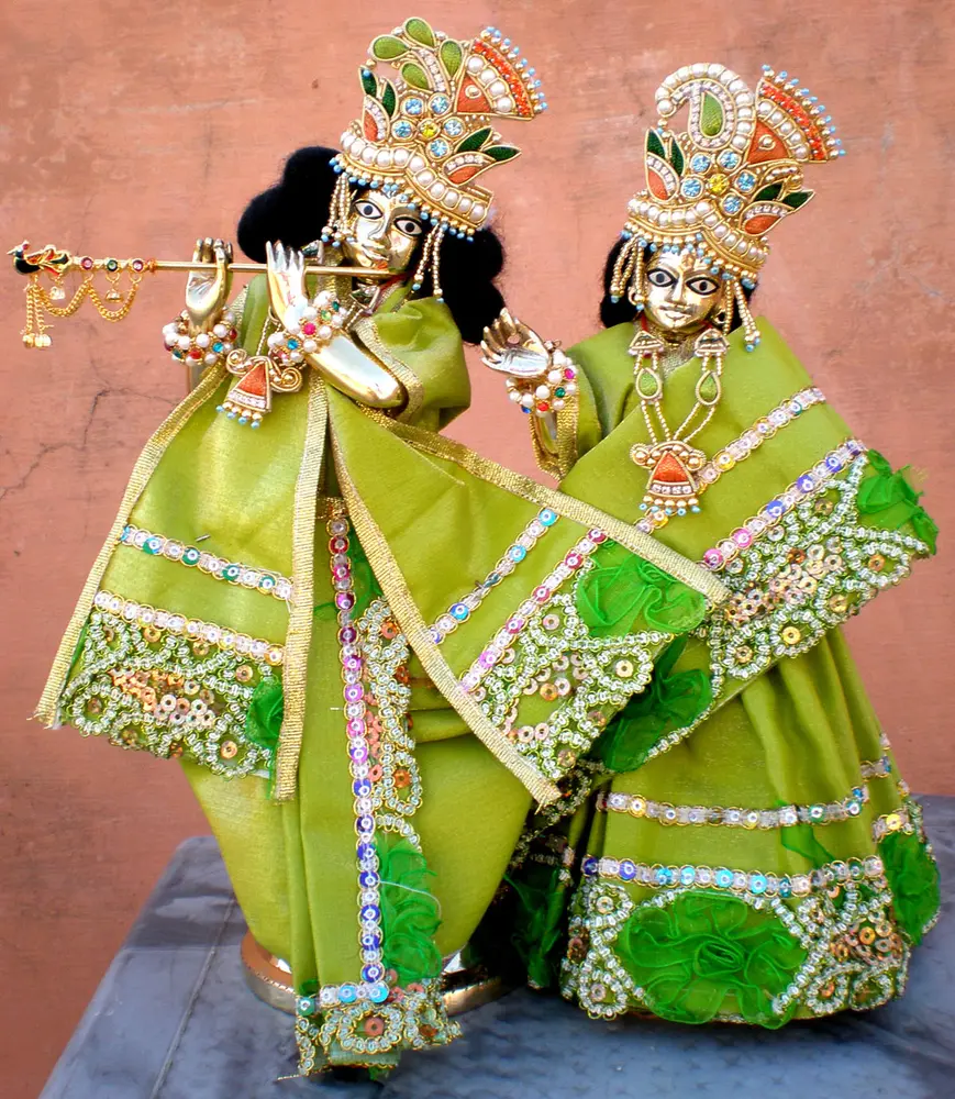 Radha Krishna Deities (Solid Brass 10\")
