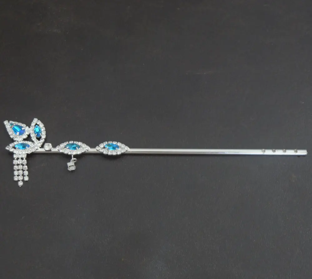 Krishna\'s Flute -- Silver with Blue Saphire