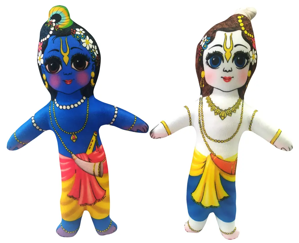 Krishna-Balaram Dolls -- Small Size -- Childrens Stuffed Toy