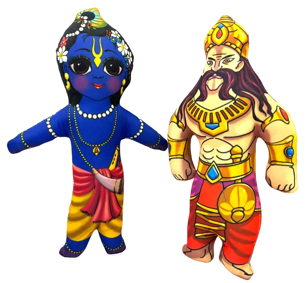 Krishna-Kamsa Dolls -- Childrens Stuffed Toy