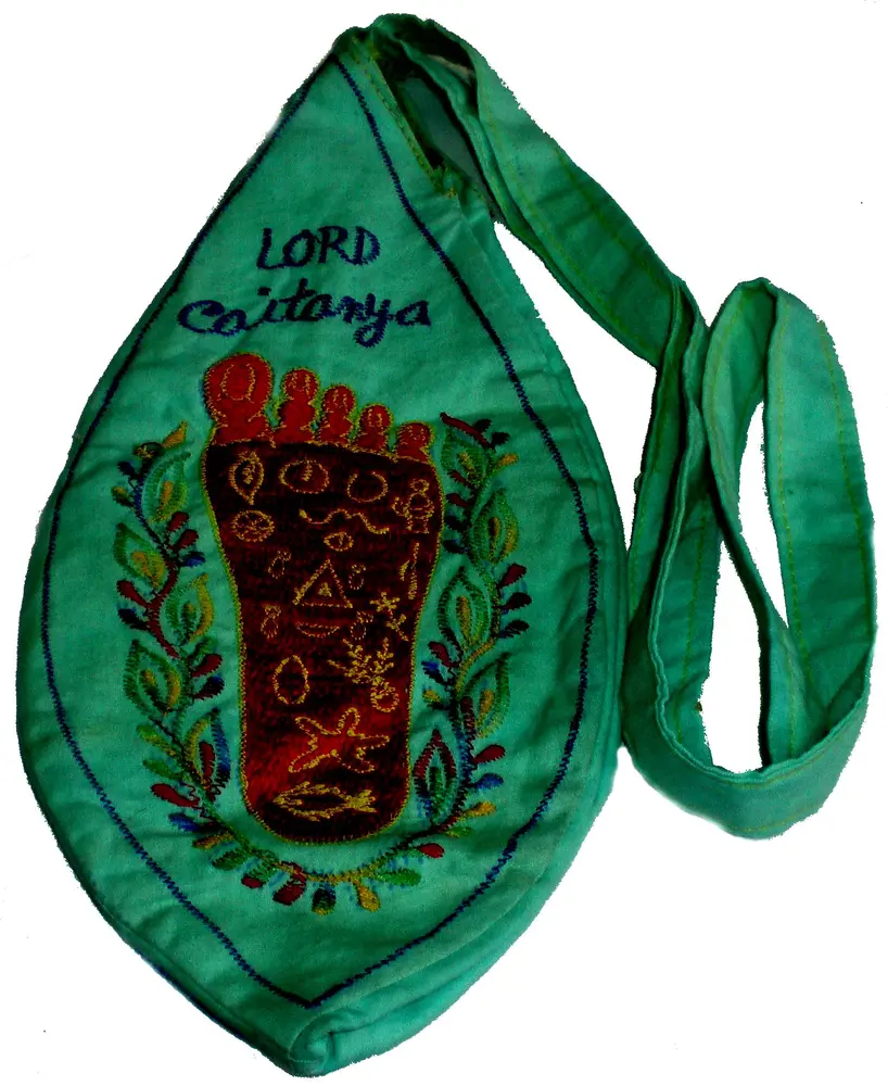 Lotus Feet of Sri Chaitanya Japa Bead Bag
