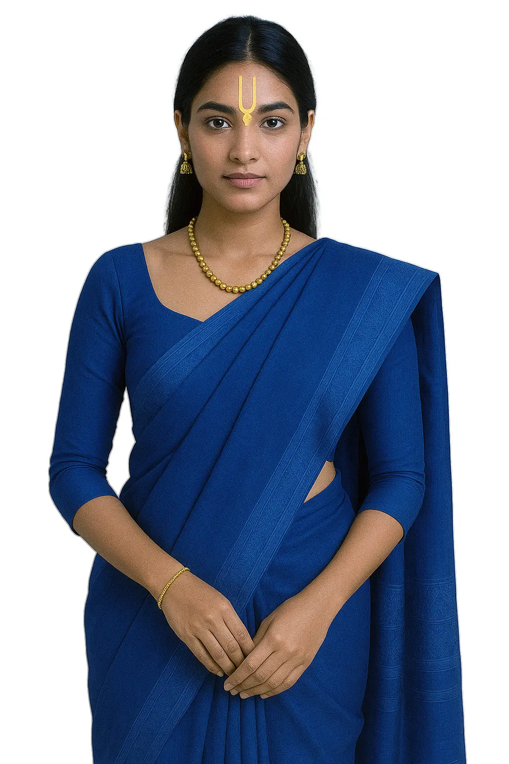 Saloni Sari -- Fine Jute-Cotton, Printed pattern on color background