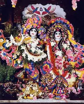 Radha-Krishna Deities in Multi-Color Outfit (Pink)