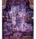 Radha-Krishna Deities with Purple Flowers (Purple)