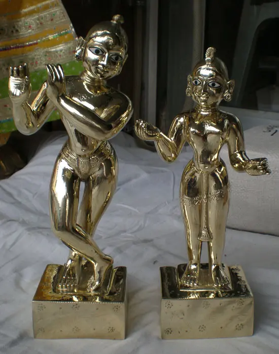 Radha Krishna Deities Solid Brass 14\"