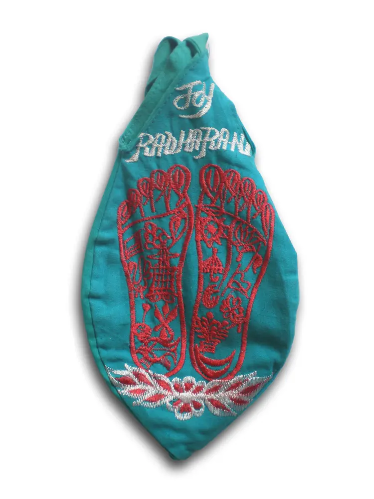 Japa Bead Bag - Lotus Feet of Radharani (Double Feet)