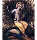 Krishna with Large Peacock