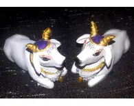 Cute Krishna's Cows White 2.5" size (Set of 2)