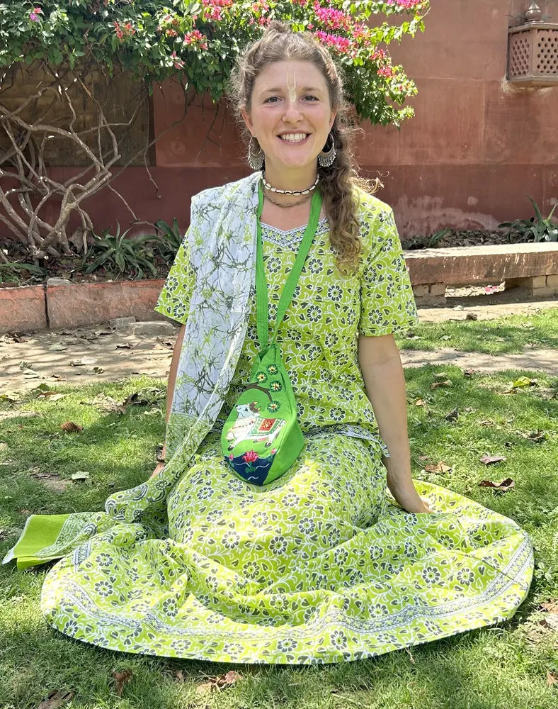 Gopi Dress with Kurta Top and Chunee Scarf - Kirtan Comfort Wear - Pure Cotton