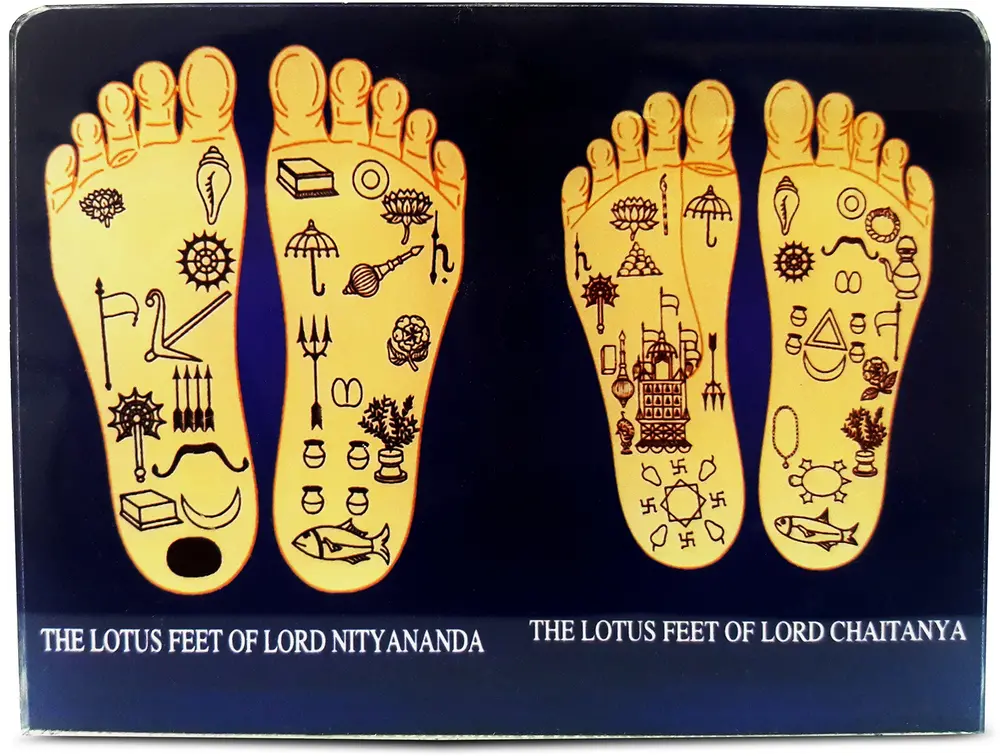 Acrylic Stand -- Chaitanya & Nityananda Lotus Feet (4\" x 3\")