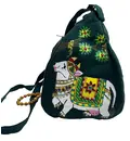 Hand Printed Cow Bead Bag with Pearls